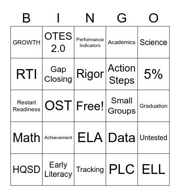 Data Bingo Card