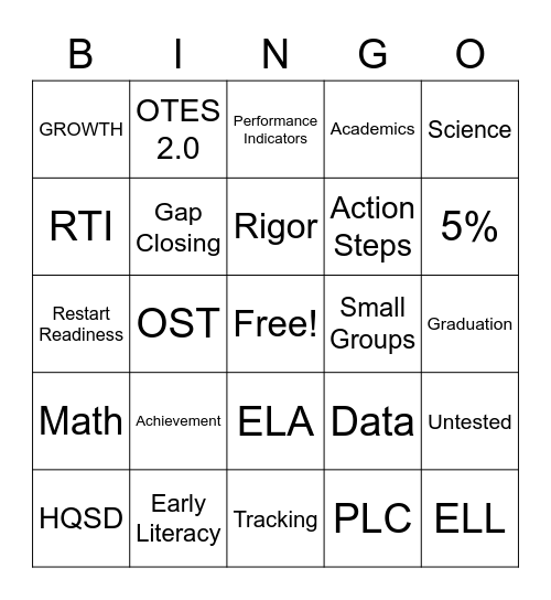 Data Bingo Card