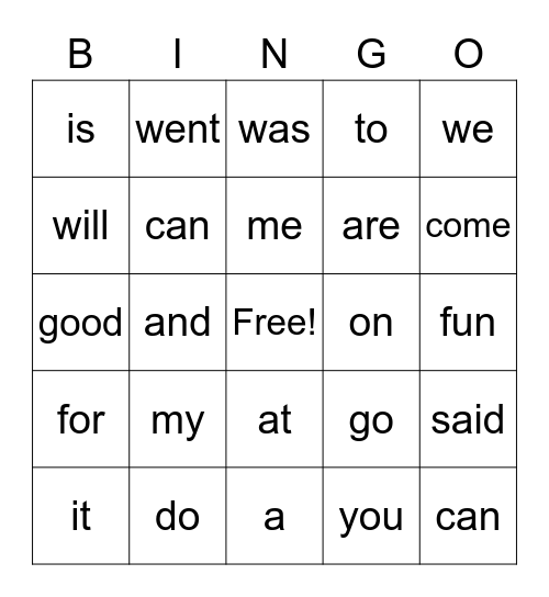 Clark Word Bing Bingo Card