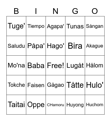 BINGO Card