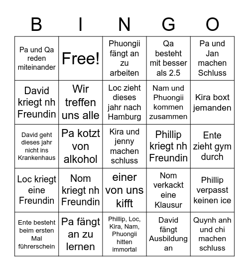 Bingo 2023 Bingo Card