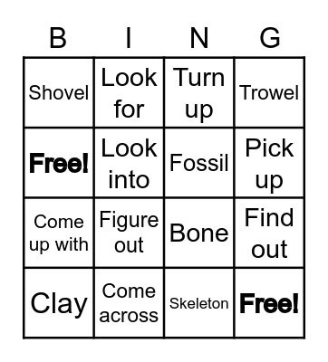 Vocabulary Bingo Card