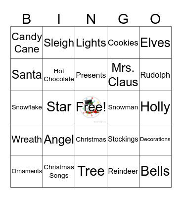 Team Janoskey Holiday Bingo Card