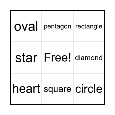 Shapes Bingo Card