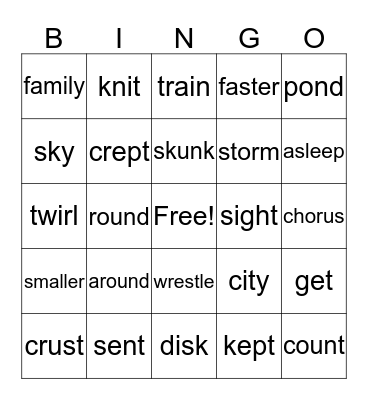 F&P Bingo Review Game Bingo Card