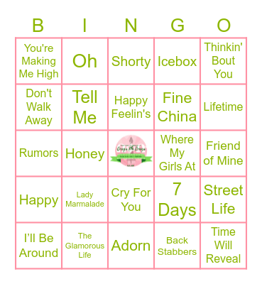 R&B BINGO Card