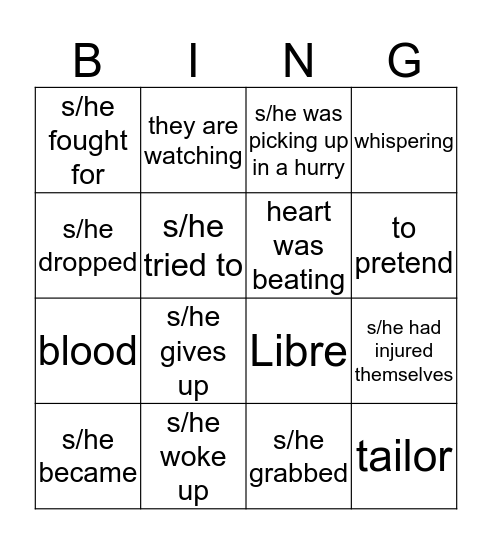 Hija 1-3 Bingo Card