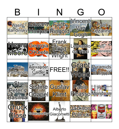 ART BINGO Card