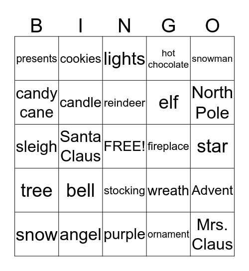 Christmas Bingo Card