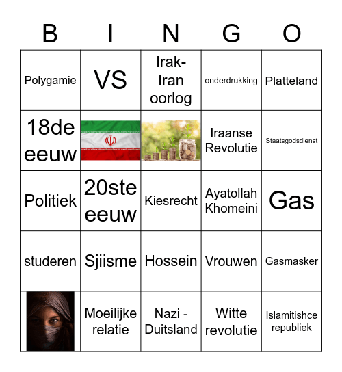 De geschiedenis van Iran Bingo Card