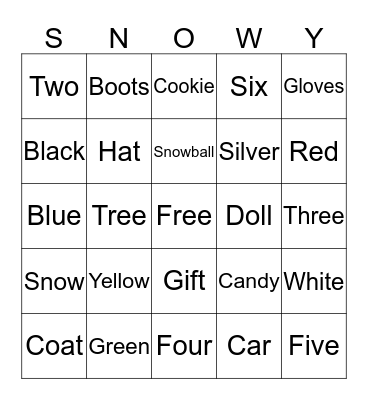 Winter Bingo Card