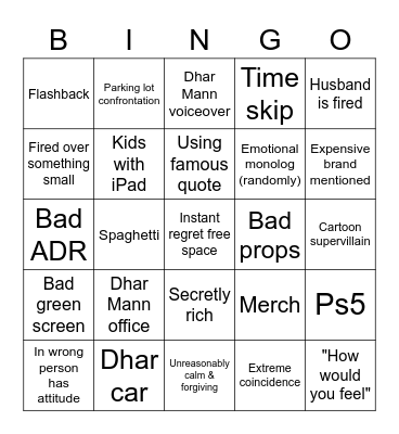 Dhar Mann Bingo Card