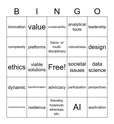 Science Bullshit Bingo Card