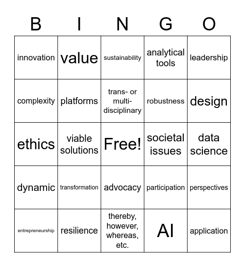 Science Bullshit Bingo Card