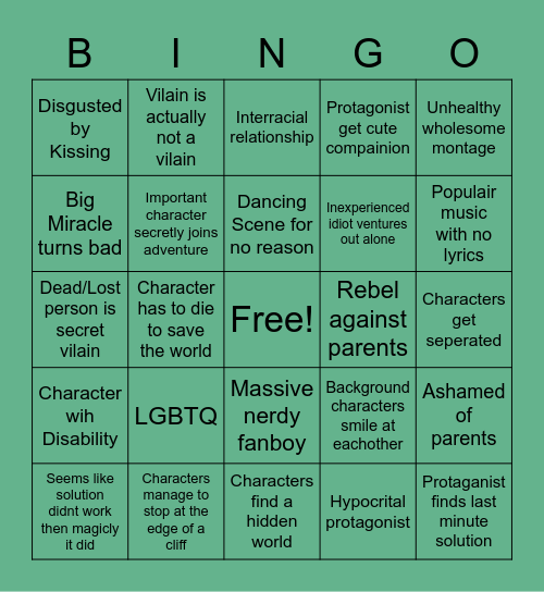 The Disney Movie Checkmark List Bingo Card