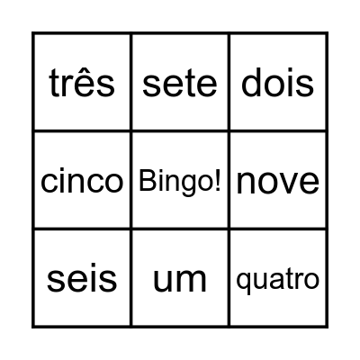Bingo: Números (1-10) Bingo Card
