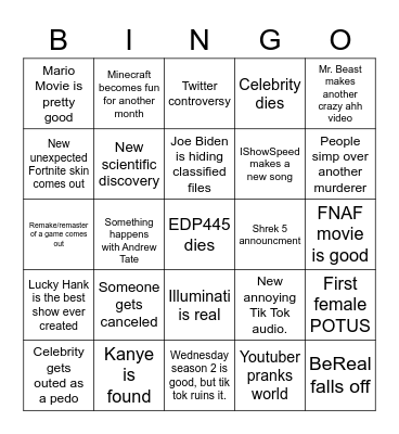 2023 Bingo Card