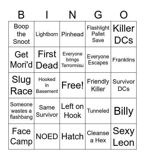 Survivor Bingo Card