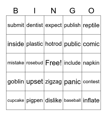 UNIT 12 Bingo Card