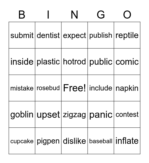 UNIT 12 Bingo Card