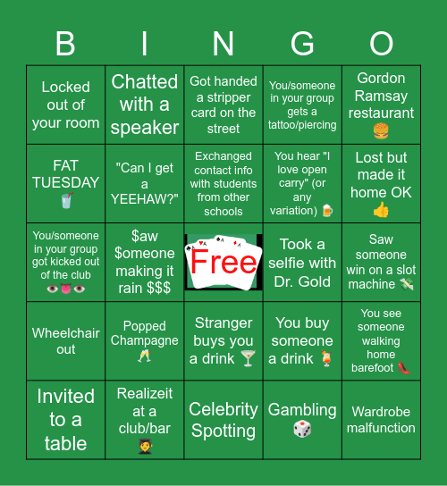 A$DA Vegas Bingo Card