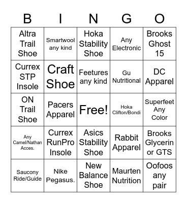 Georgetown Store Bingo Card