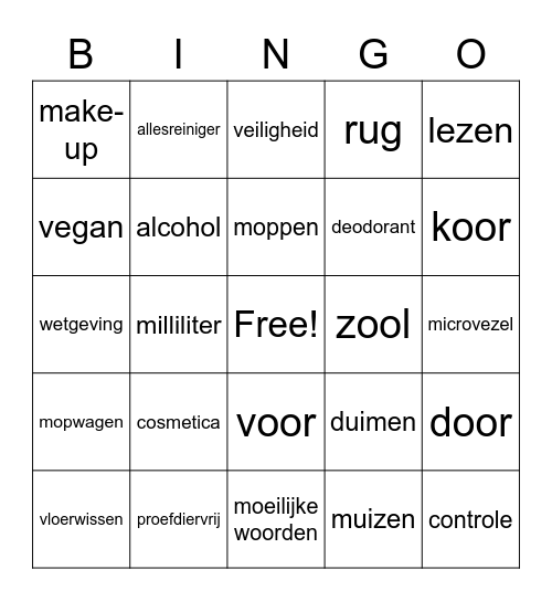 facilitair Bingo Card