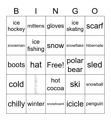 Winter bingo Card