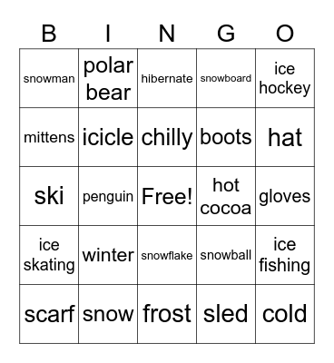 Winter BINGO Card