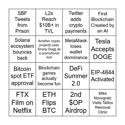 Crypto in 2023 Bingo Card
