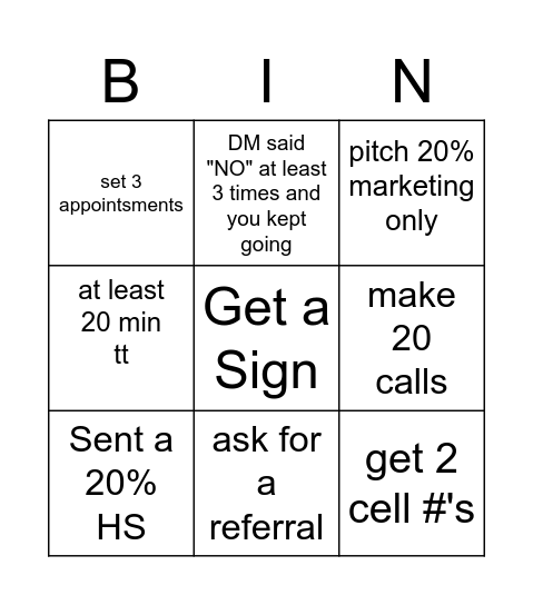 Call Block Bingo Card