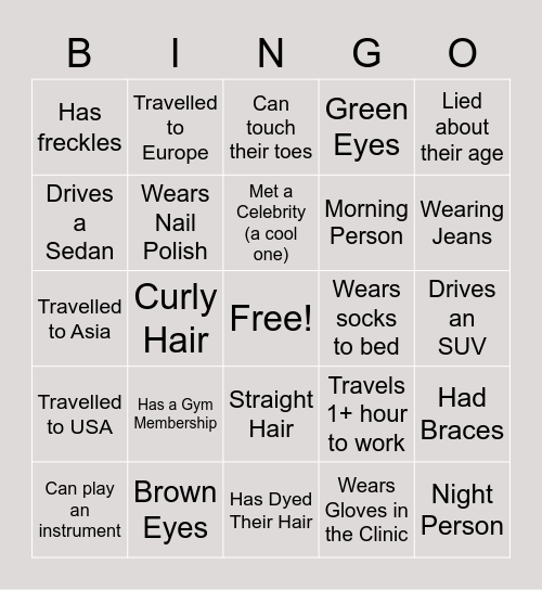 January Jammin' Bingo Card