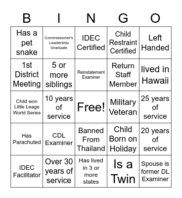 All About D8 Bingo Card