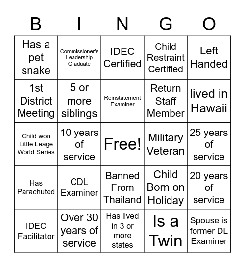 All About D8 Bingo Card
