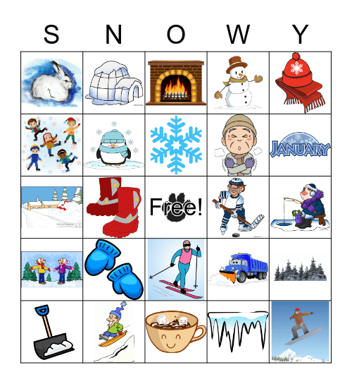 SNOWY Bingo Card