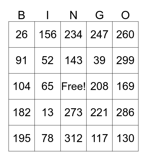 CARD 13 Bingo Card