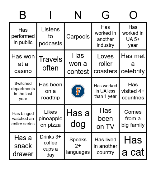 Get to Know You Bingo Card