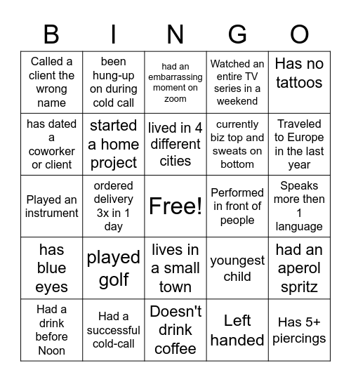 Bingo 4 Bingo Card