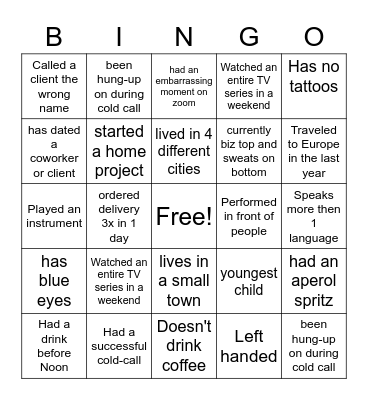 Bingo 5 Bingo Card