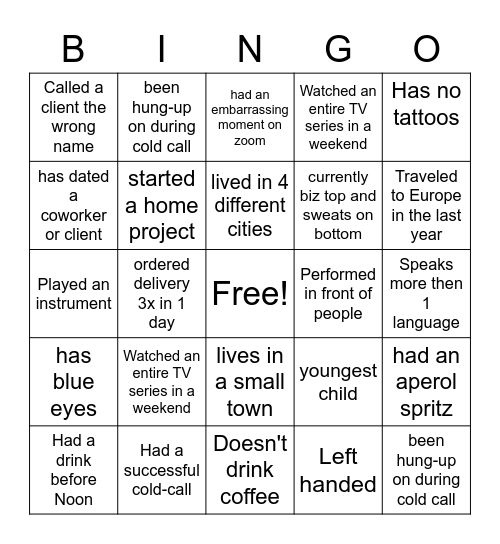 Bingo 5 Bingo Card