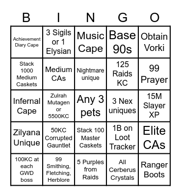 2023 OSRS Bingo Card