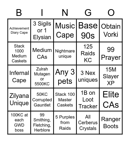 2023 OSRS Bingo Card