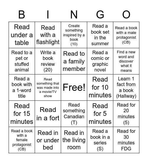 January BINGO Card