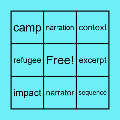 Vocabulary Bingo Card