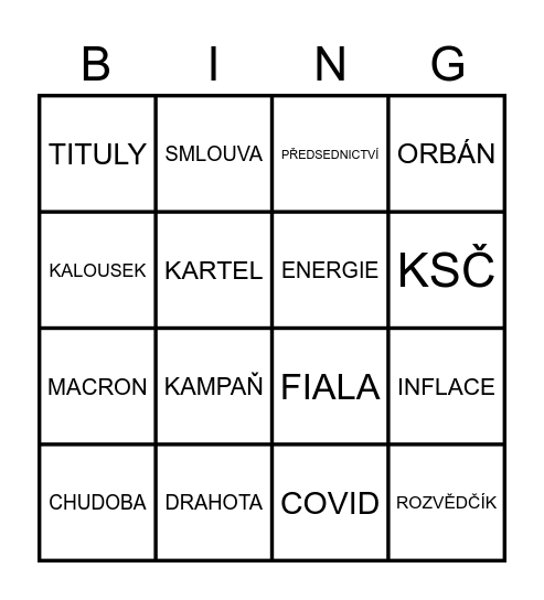 DEBATA Bingo Card