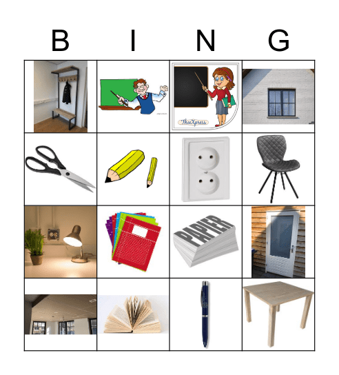 Thema school Bingo Card