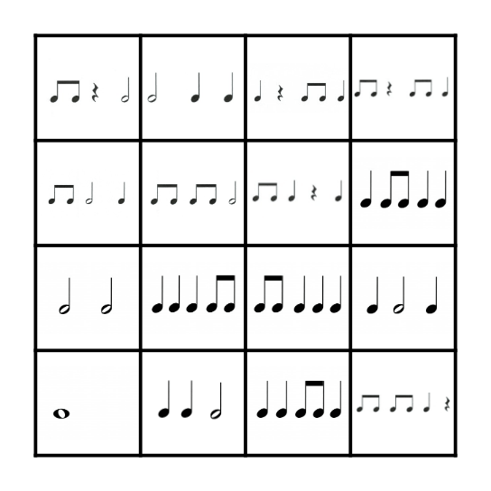 Rhythmus-Bingo Card