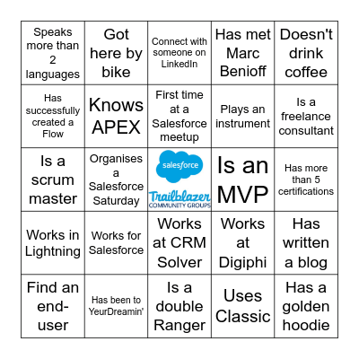Salesforce User Groups Netherlands January 2023 Bingo Card