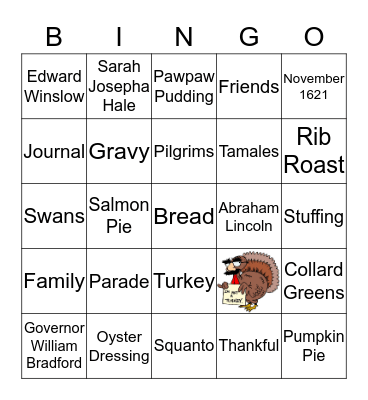 Thanksgiving Bingo  Bingo Card