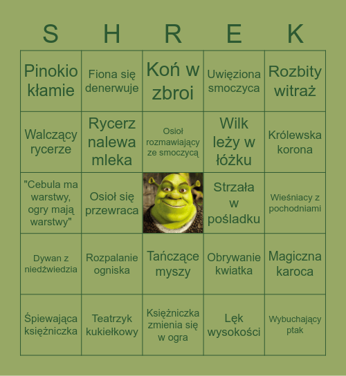 Shrek (lvl hard) Bingo Card